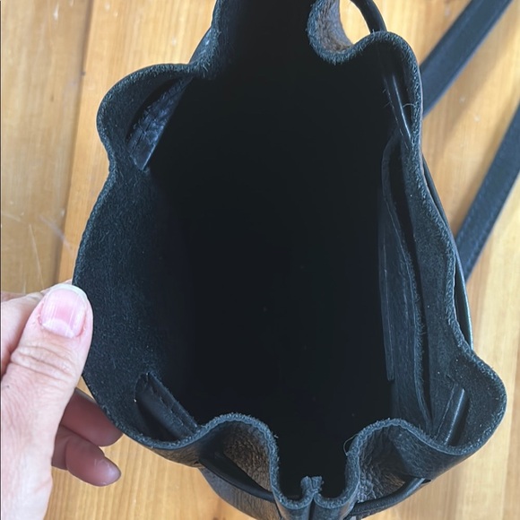 Portland Leather Black Bucker Bag Small - Picture 6 of 8